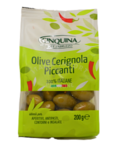 Cinquina-Olive-verdi-cerignola-piccante-sacchetto-webshop-Italia-Import